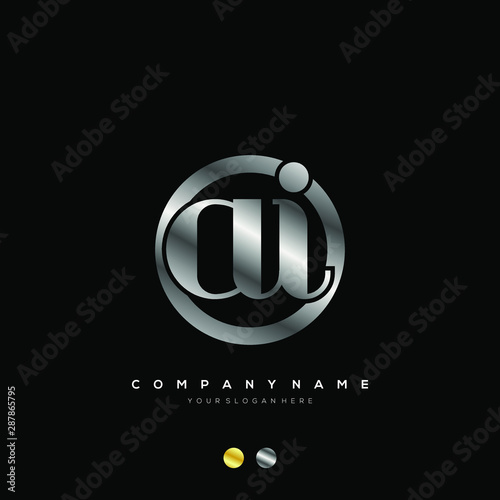 AI luxury circle initial letter logo design