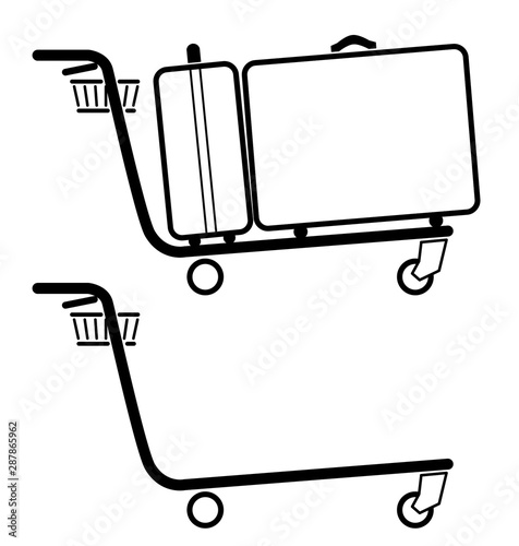 Luggage In Cart At Airport