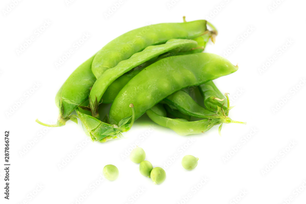 Green fresh string bean isolate on white background Green fresh string bean isolate on white background