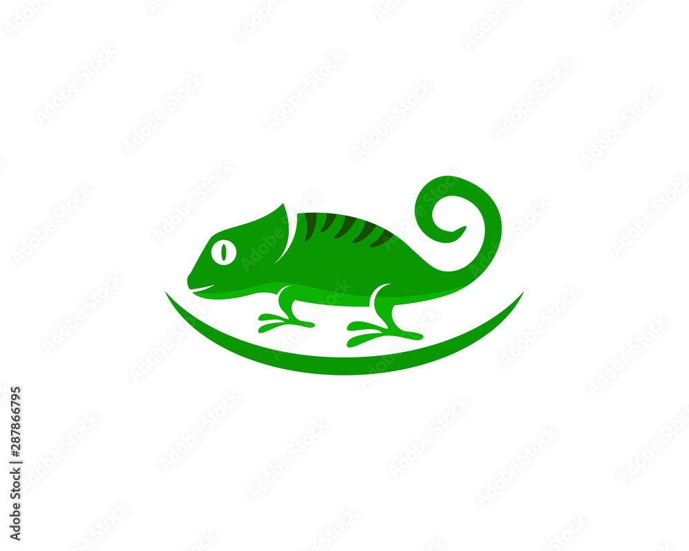 Obraz premium Lizard chameleon logo or icon template vector design