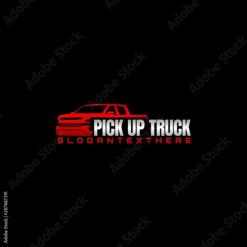 pick up truck logo design vector
