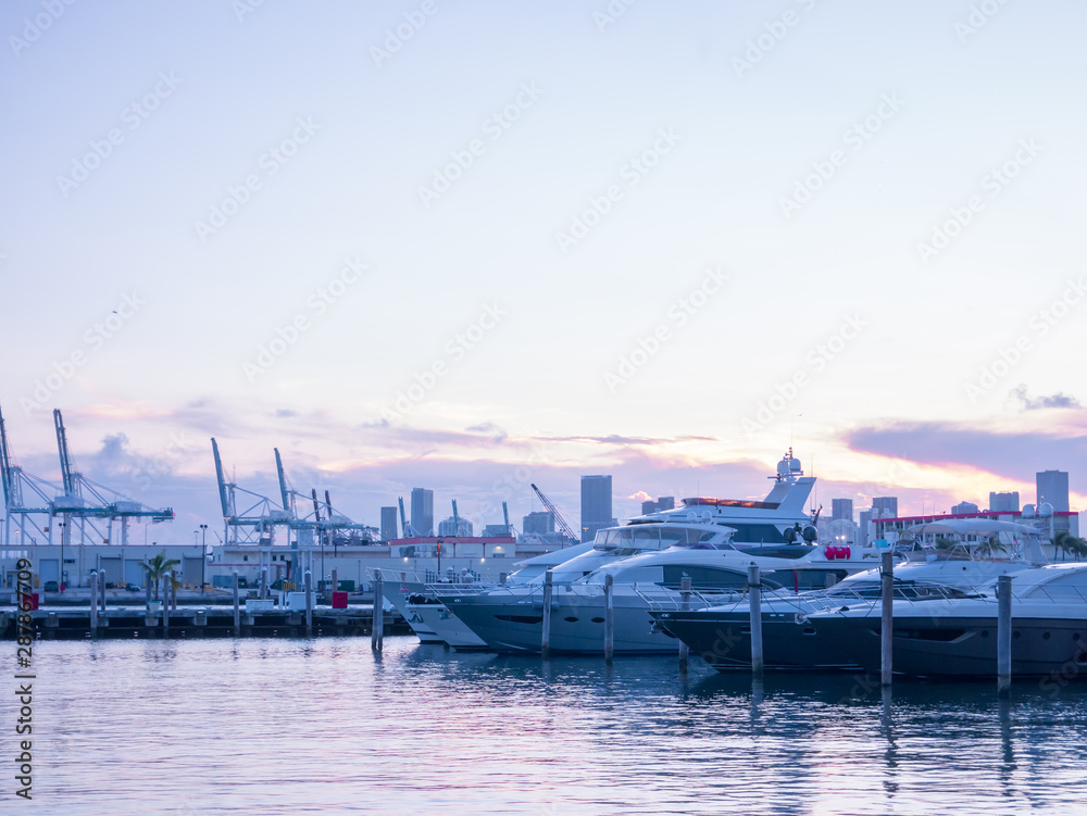 Fototapeta premium Boats in Marina at Sunset