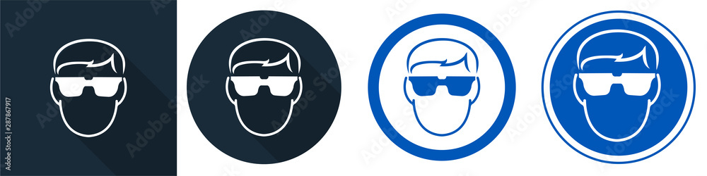 Symbol Wear Safety Glassed Symbol Sign Isolate on White Background,Vector Illustration Symbol Wear Safety Glassed Symbol Sign Isolate on White Background,Vector Illustration