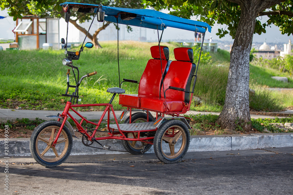 Tricycle made into a taxi in Havana, Cuba