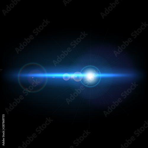 Abstract background with blue lens flare