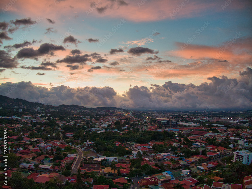 sunset over Escazu, Costa Rica