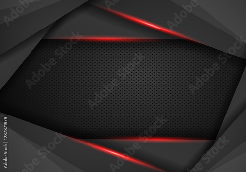 Abstract Metallic modern Red black frame design innovation concept layout background.