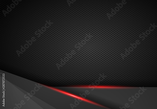 abstract metallic red black frame layout modern tech design template background