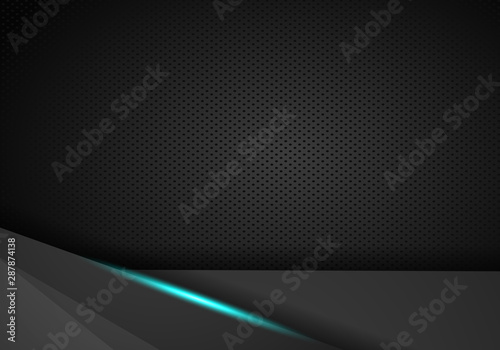 abstract modern metallic silver frame template background. Black Metal perforated background.