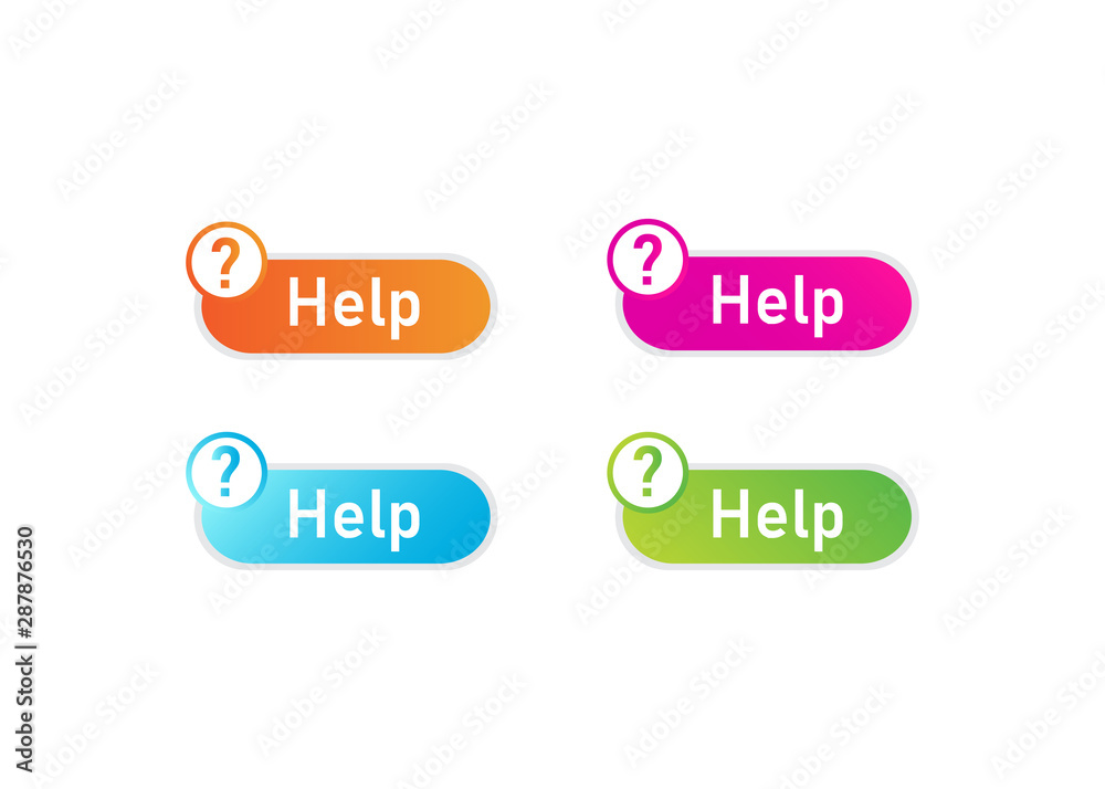 help support button design with search icon, in various colour vector help support button design with search icon, in various colour vector
