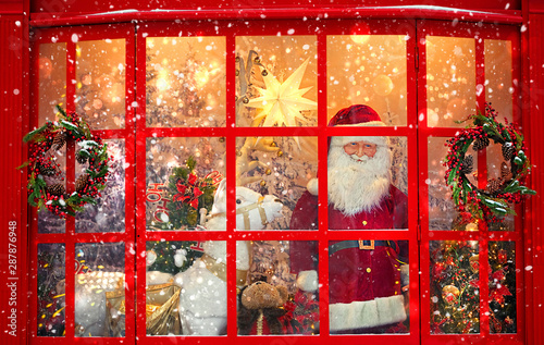 Картината върху платно merry Christmas and New Year holiday background