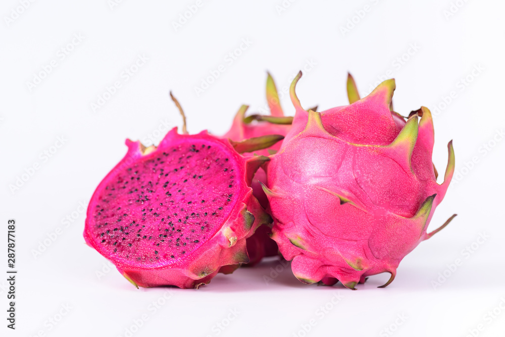 Red dragon fruit isolated on white background Red dragon fruit isolated on white background