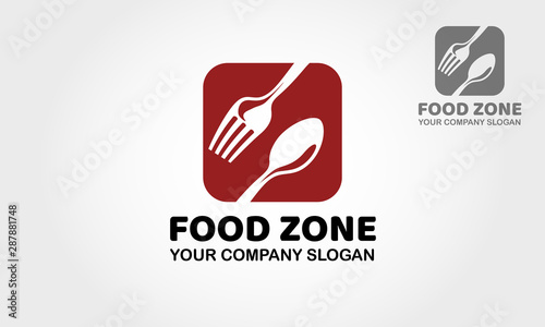 Fotografia Food Zone Vector Logo Template