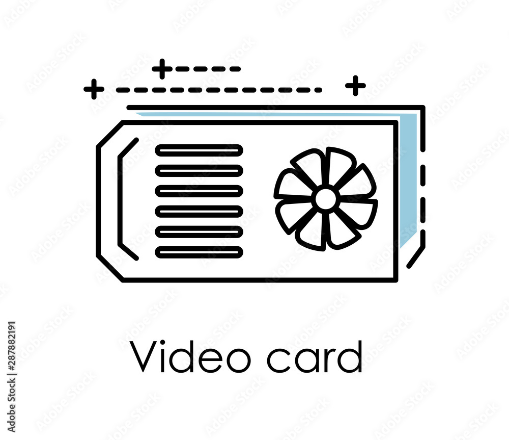 Cryptocurrency mining, video graphics card isolated icon Cryptocurrency mining, video graphics card isolated icon