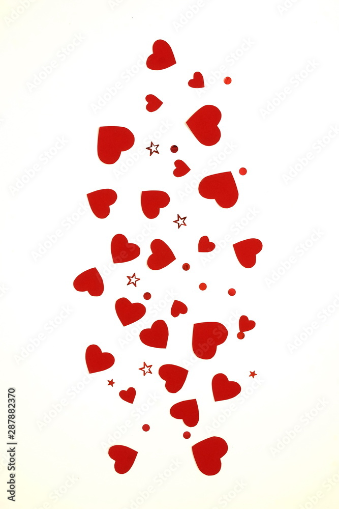 Red hearts pattern isolated on white background Red hearts pattern isolated on white background
