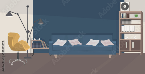 stylish living room empty no people modern apartment interior with furniture flat horizontal