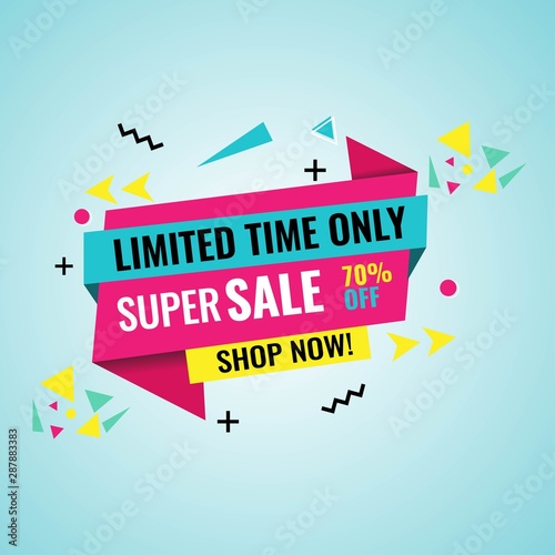Sale banner template design, Big sale special offer. Vector illustration. - Vector
