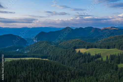 Piatra Craiului seen from a drone.