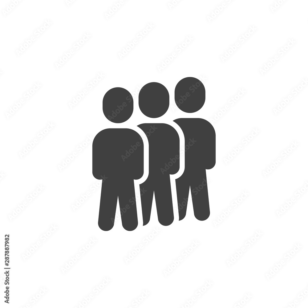 Team group vector icon. Staff filled flat sign for mobile concept and web design. Crowd of people glyph icon. Symbol, logo illustration. Vector graphics
