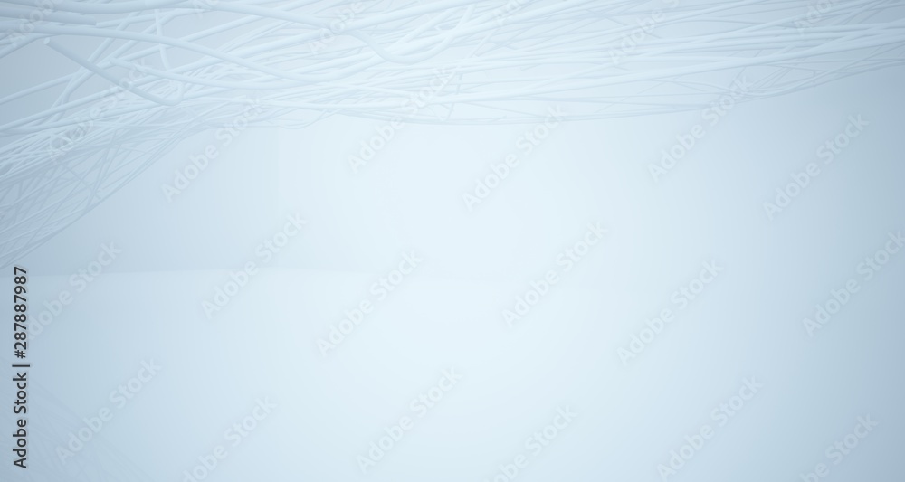 White smooth architectural interior of chaotic lines. 3D illustration and rendering White smooth architectural interior of chaotic lines. 3D illustration and rendering