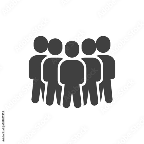Five people group vector icon. Teamwork staff filled flat sign for mobile concept and web design. Crowd of people glyph icon. Symbol, logo illustration. Vector graphics