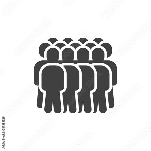 Colleagues group vector icon. Team, staff filled flat sign for mobile concept and web design. Crowd of people glyph icon. Symbol, logo illustration. Vector graphics