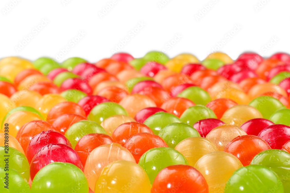 Colorful candies background. Lollipop. Top view.