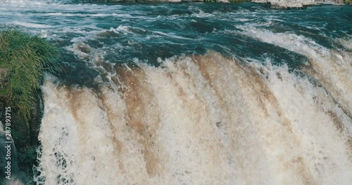 Close up on water fall at Sioux Falls, South Dakota photo