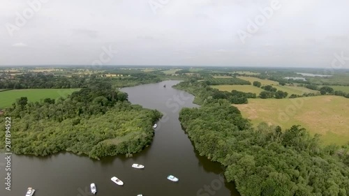Aerial Drone Footage over The Weirs Broad, South Walsham, Norfolk.