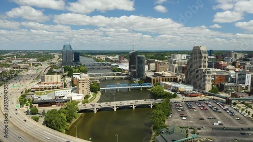 Aerial footage of Grand Rapids, Michigan photo