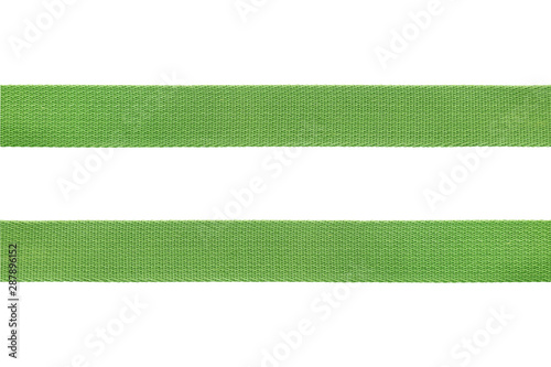 green belt strap nylon  solated on  white background with clipping path