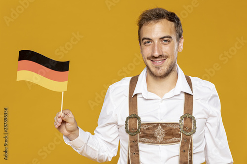 Front view of man with german flag photo