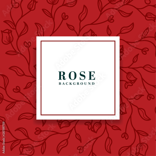 hand drawn red floral background