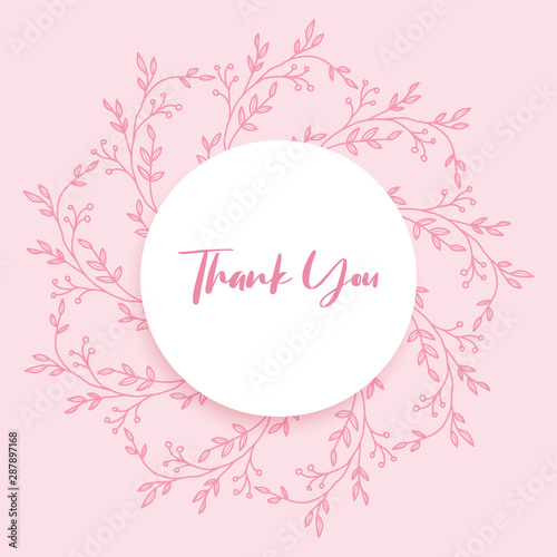 hand drawn floral thank you card