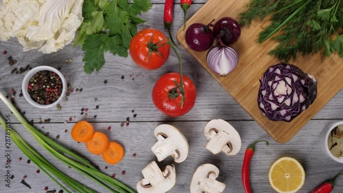 Beautiful Shot of Vegetables on the Wooden Table