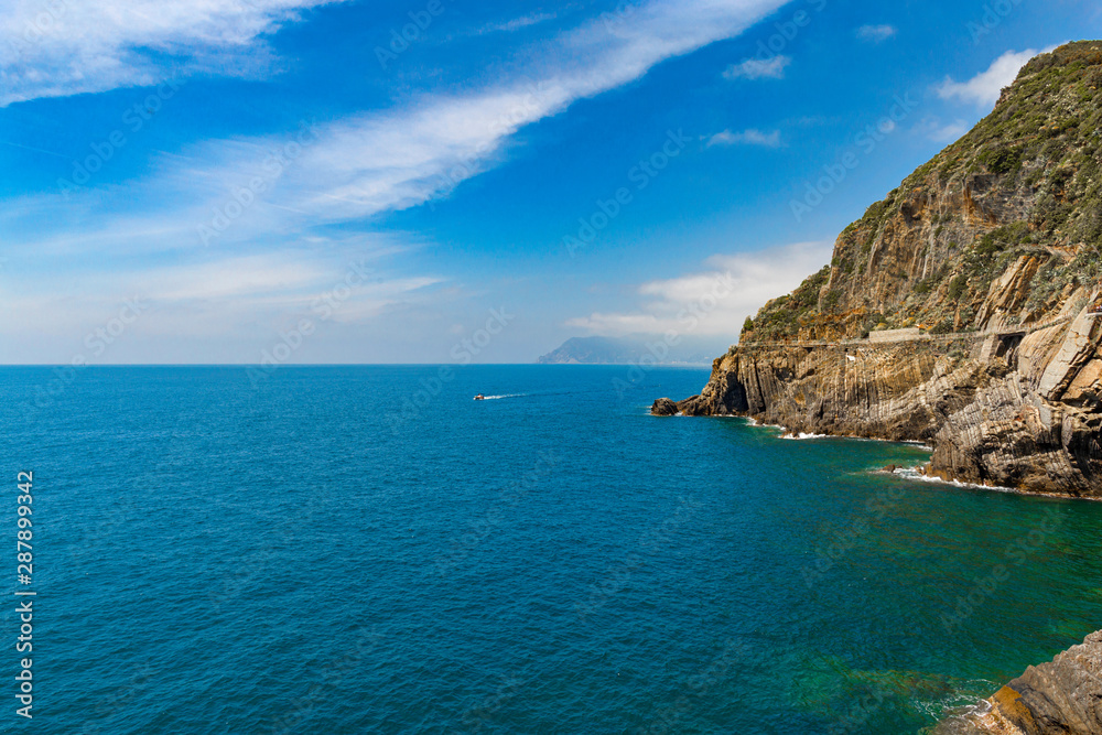 Beautiful italian landscape Riomaggiorein in Cinque Terre Italy