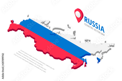 Isometric Russia map icon