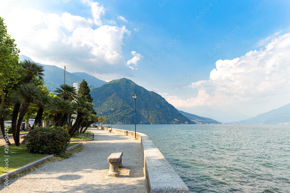 Beautiful landscape on the lake Como Italy
