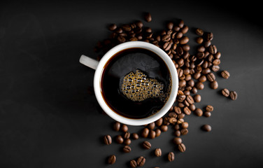 Coffee, black coffee, drip coffee, making coffee in low-light black
