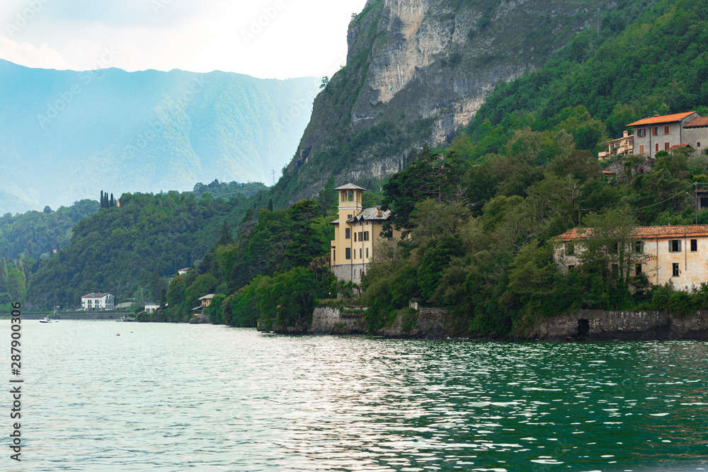 Beautiful landscape on the lake Como Italy