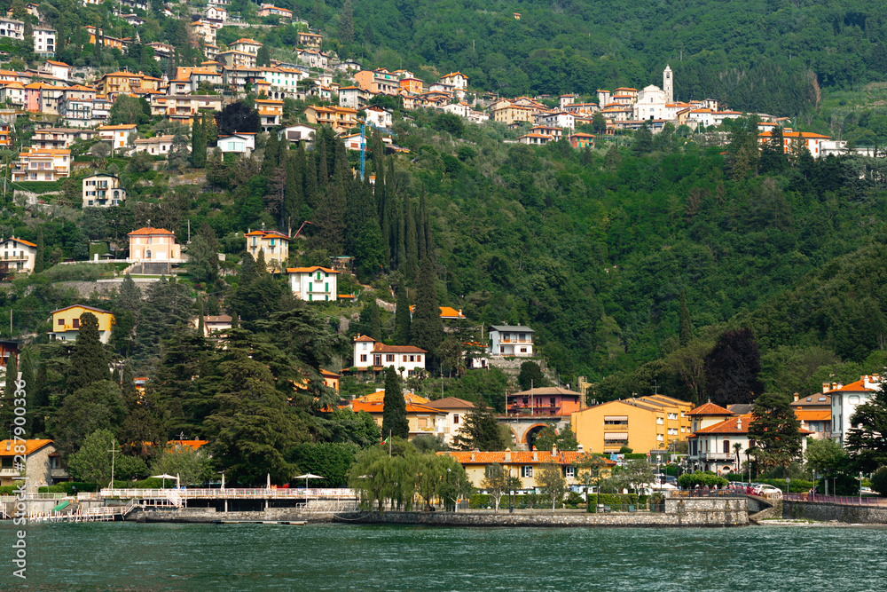 Beautiful panoramic view of lake Como, Italy