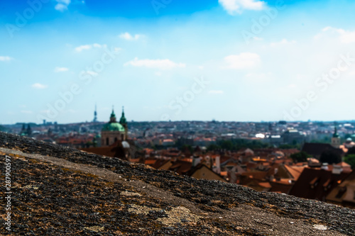 Skylinie in Prag mit unscharfem Hintergrund  photo