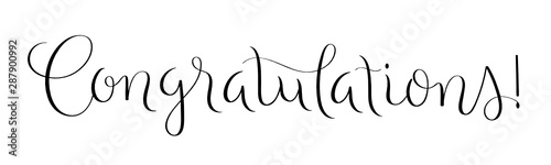Black brush calligraphy banner CONGRATULATIONS!
