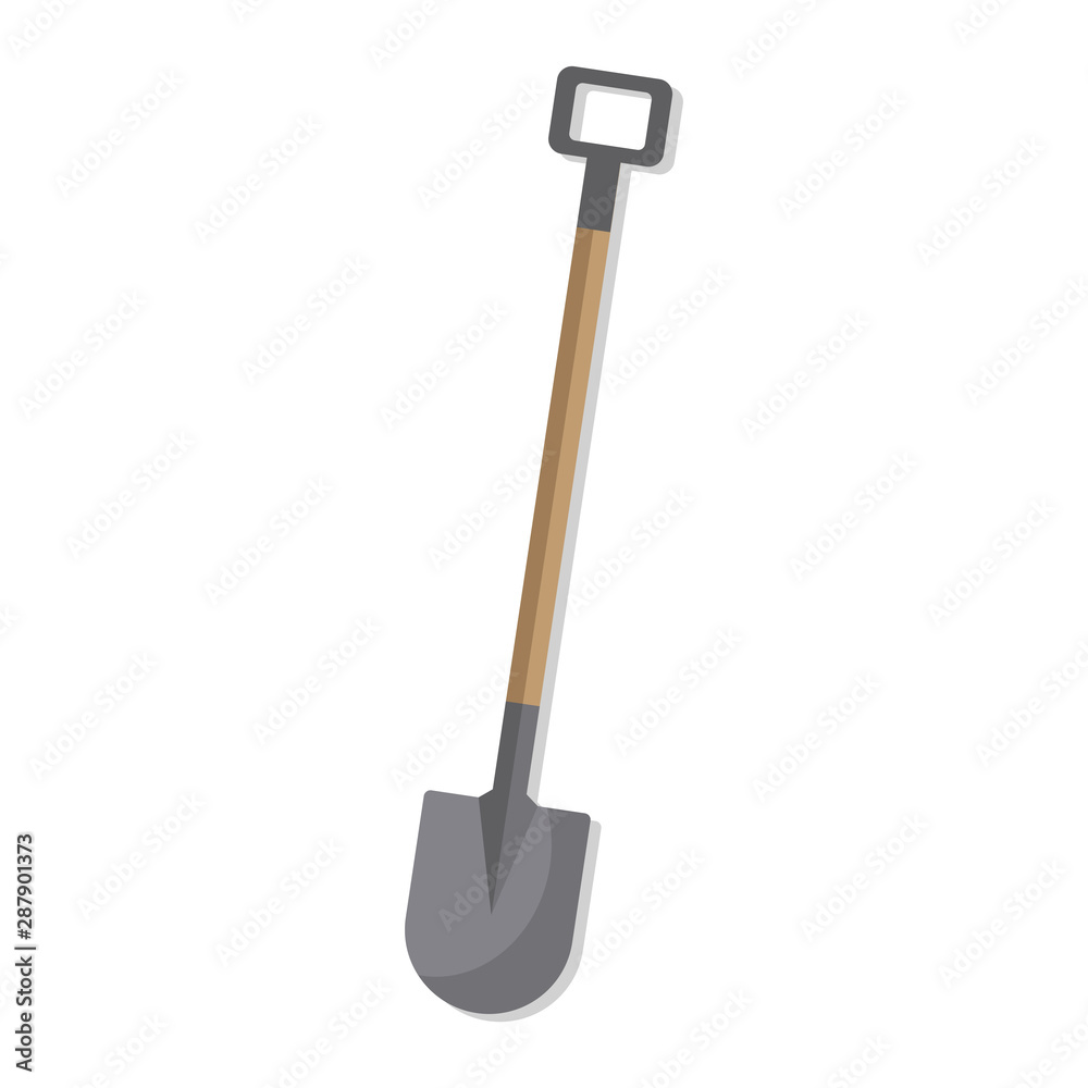 Garden shovel flat vector illustratioln
