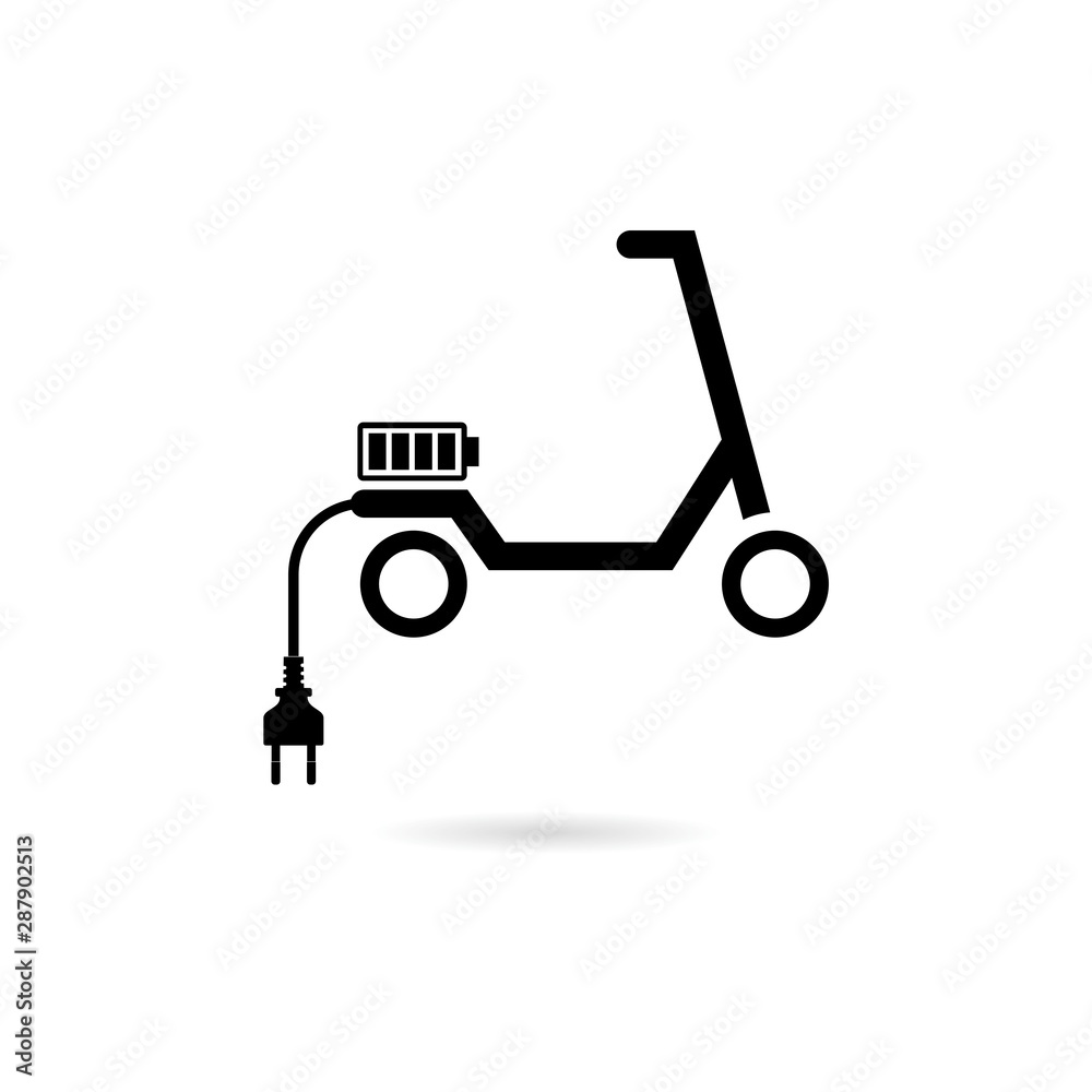 Electric scooter icon design on white