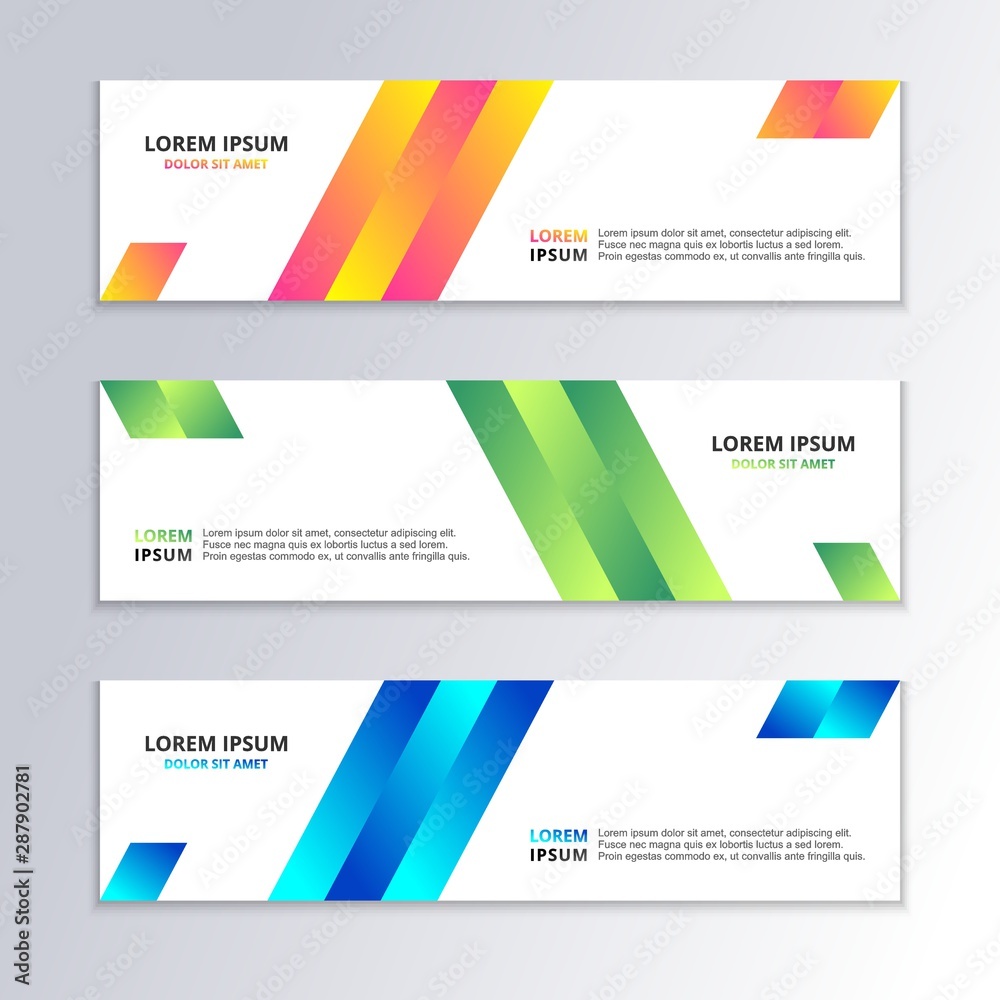 Business Banner Template, Gradient Color, Modern Layout, web header, footer, advertising