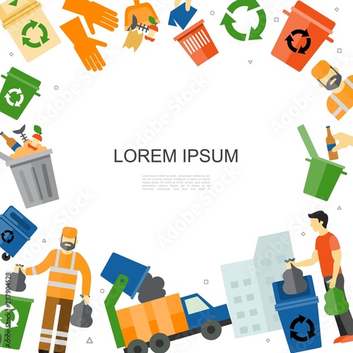 Flat Garbage Elements Template