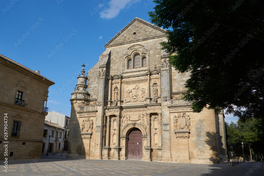 Sacra Chapel of El Salvador with Plateresque style facade. Renaissance chapel. Ubeda, Jaen. Spain