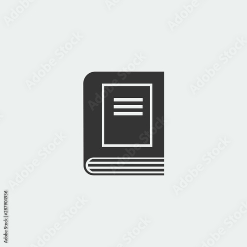 book vector icon sign illustration grey background