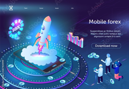 People Cheer Up Rocket Flying from Mobile Screen